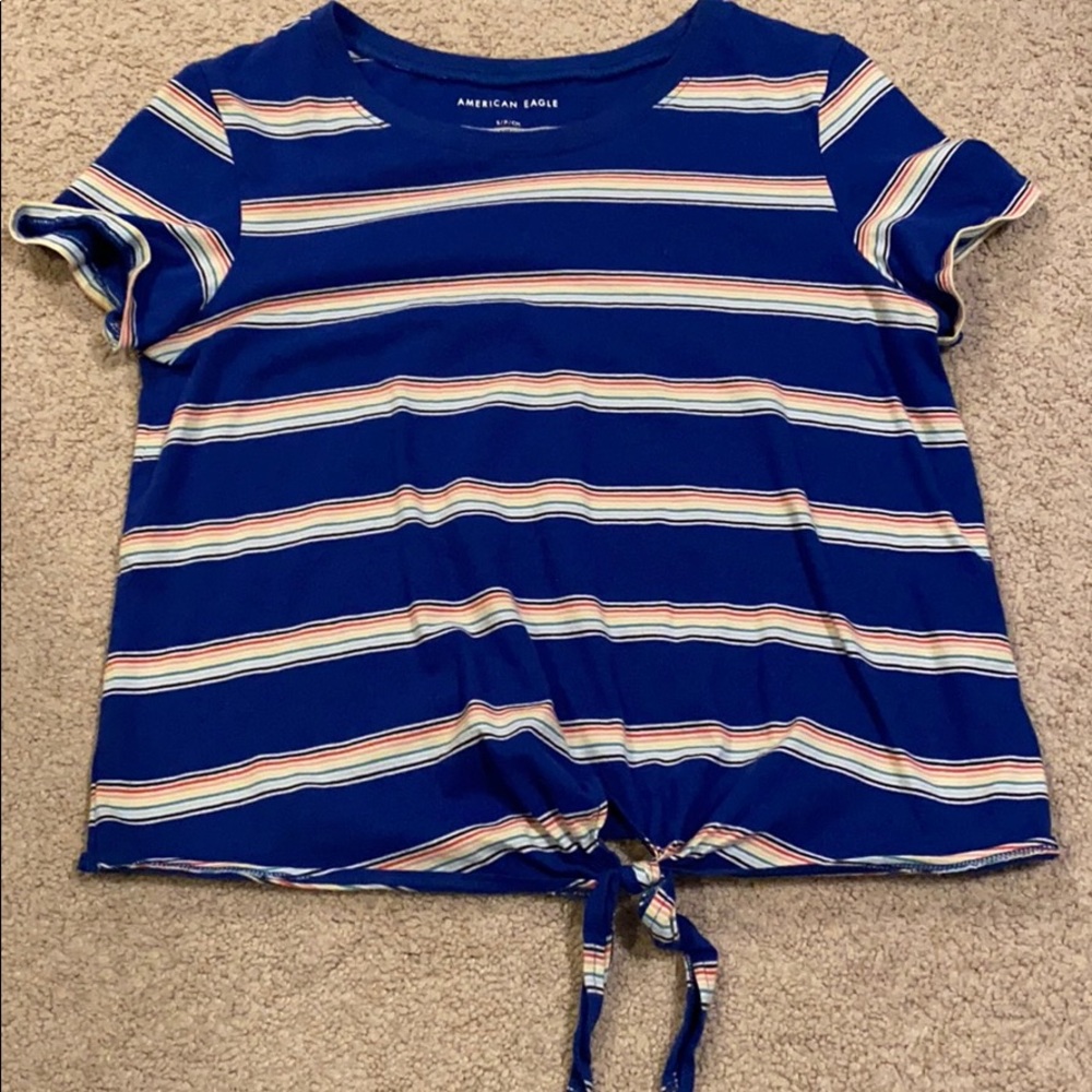 WORN ONCE American eagle Super pretty blue shirt